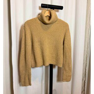 Dynamite Camel Cropped Turtleneck Sweater - M